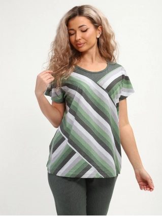 Домашний костюм "Паола" К-90 серо-зеленый